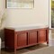 John Louis Home Solid Wood Open Top Storage Bench Red Mahogany JLH-OTB-M - alternate 2
